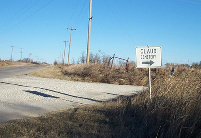 Claud Cemetery sign #1