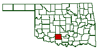 Oklahoma Map with Stephens County highlighted
