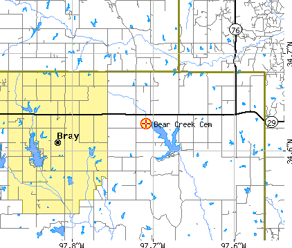 Map to Bear Creek Cemetery