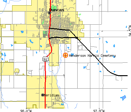 Map to Henderson-Harris cemetery
