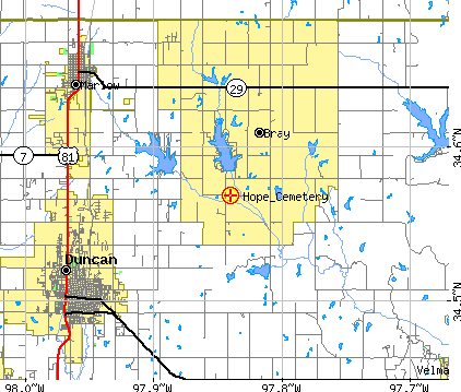 Map to Hope Cemetery