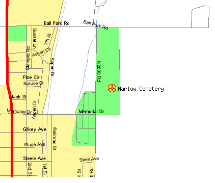 Map to Marlow Cemetery