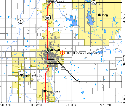 Map to Old Duncan Cemetery