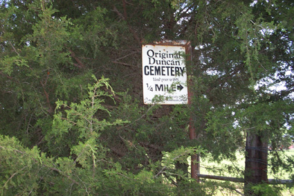 Old Duncan Cemetery sign
