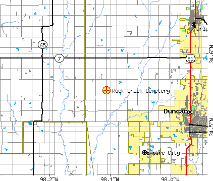 Map to Rock Creek Cemetery
