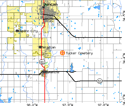 Map to Tucker Cemetery