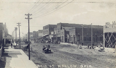 Photo of Main Street Marlow, during WWI